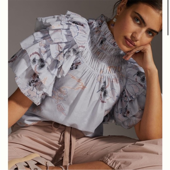 Anthropologie Tops - Anthropologie Magali Pascal Ruffle Shirt
Size XLarge NWT